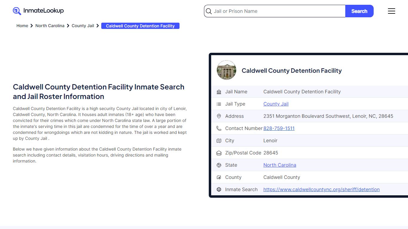 Caldwell County Detention Facility Inmate Search and Jail Roster ...